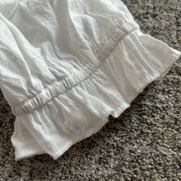 Hello Molly large white cropped top on or off shoulder short sleeve blouse - Picture 5 of 6